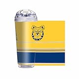 Rico Industries NCAA North Carolina A&T Aggies Standard 24oz Personalized Tumbler W/Hinged Lid - Team Colored Travel Tumbler - Keeps Drinks Cold or Hot