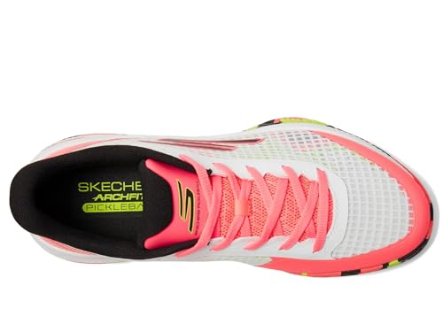 Skechers Women's Viper Court Pro Pickleball Sneaker, White/Multi, 7.5