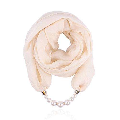 Women's Scarves Multi-purpose Unique Pendant Scarf Necklace Stylish Infinity Scarf with Jewelry Accessory