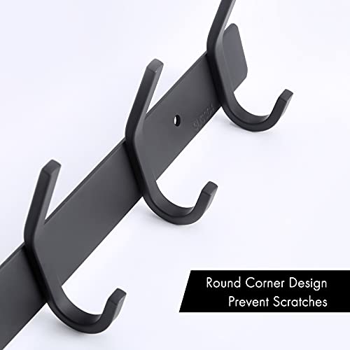 Kes Wall Coat Hook Rack With 5 Robe Hooks Heavy Duty Towel Hanger Stainless Steel Matte Black, Ah203H5-Bk #TOP4