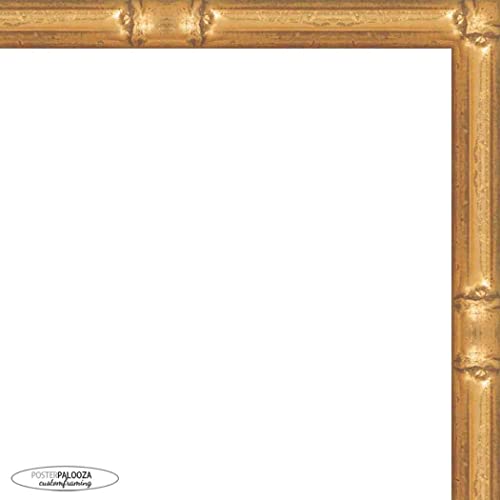 Poster Palooza 11X14 Frame Gold Bamboo Wood Picture Frame - Uv Acrylic, Foam Board Backing & Hanging Hardware Included #TOP3