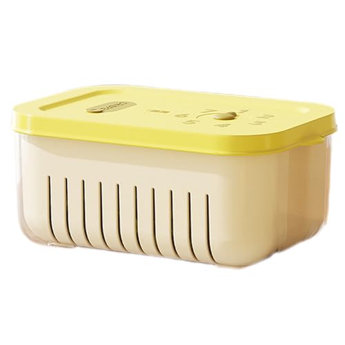 Contenedores de frutas para nevera, organizadores con bandeja de drenaje, contenedor de frutas apilable para refrigerador, para preparación de comidas, cocina, despensa, congelador, almuerzo