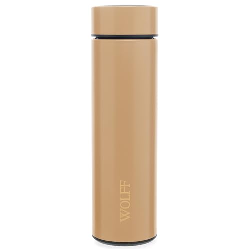 Garrafa Térmica de Aço Inox com Termômetro em LED Nude 500ml - Wolff