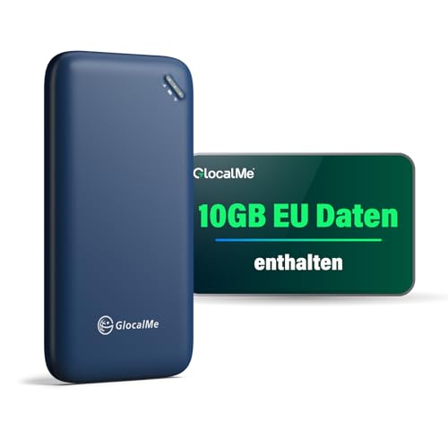 GlocalMe UPP 4G Mobiler WLAN Router, MiFi mit 10GB EU Daten, verfügbar in über 200 Ländern, Keine...
