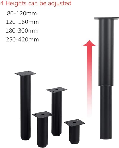 Pieds de table en acier robustes et réglables pour meubles de salon