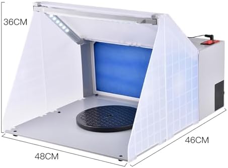 Portable Airbrush Spray Booth,with LED Lighting,Powerful Fan,Adjustable Hose,for Model Craft,DIY Artwork