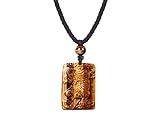 HASKARE Mens Stone Pendant Tiger Eye Chakra Healing Pendant Necklace Natural Stone Jewelry, Adjustab