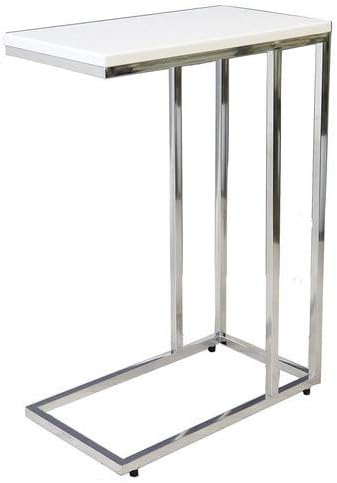 ASPECT Bellini Sofa Side End Laptop Table, Wood White, 46 x 25.5 x 63.5 cm
