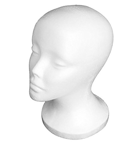 Testa di Manichino Polistirolo di femminile per Parrucche,Occhiali, cappelli,Cuffie