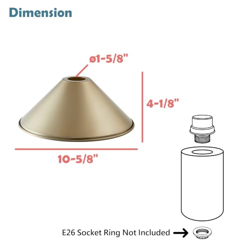 Aspen Creative 21604-41,Replacement Empire Metal Shade for Pendant Light,Light Bronze,10-5/8"W x 4-1/8"H,Center Hole 1-5/8" by Aspen Creative - Used condition - Image 2