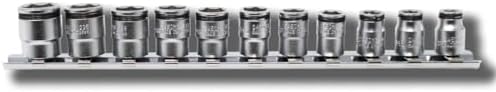 Ko-ken RS2450MS/11 1/4 Sq. Dr. Short NUT GRIP Socket Set, 5-14mm - 11 Pcs | Stubby short profile sockets equipped with internal magnetic retention to hold loose nuts safely.