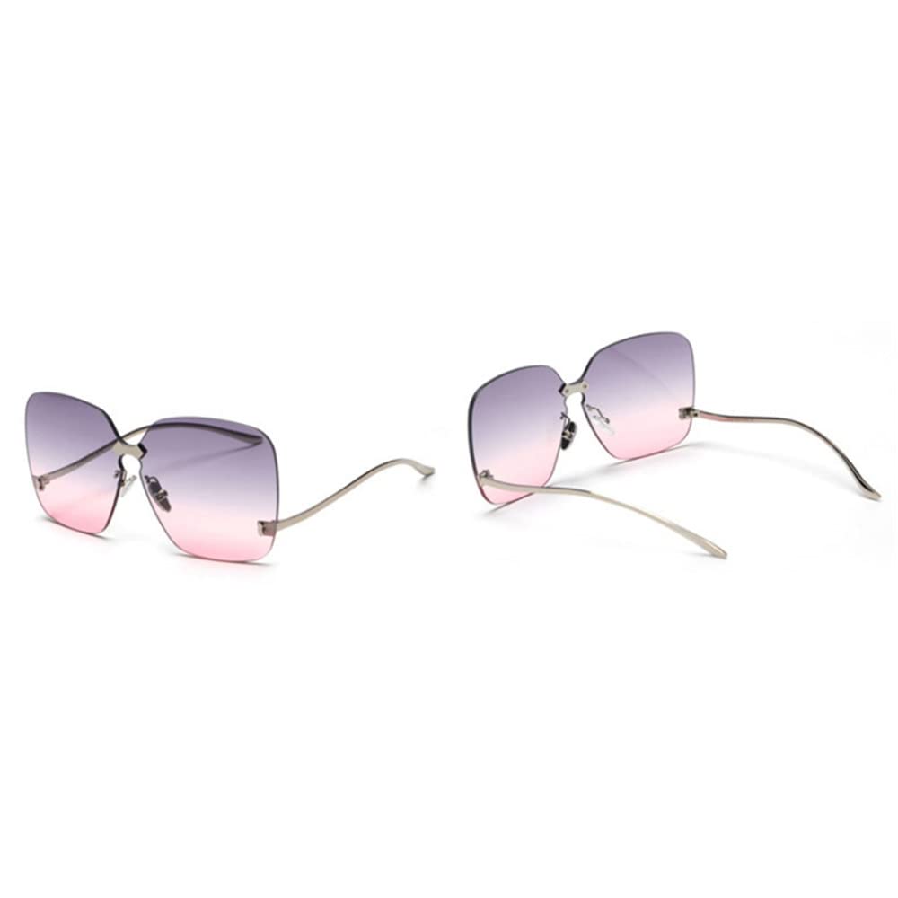 Okulary przeciwsłoneczne damskie oversize bez oprawek kobiece okulary gradientowe soczewki okulary przeciwsłoneczne damskie