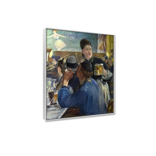 Manet Coin dans un Café-Concert reproduction peinture toile cadre argent 20x25cm