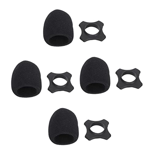 BESPORTBLE 4Sets Microphone Sponge Covers with Non Slip Rubber Holder for Ktv Conference and Performance Durable Protective Accessory for Enhanced Sound Quality