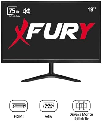 FURY 19" Geniş Ekran 75 Hz 5ms DAHİLİ HOPARLÖR Sesli Led Monitör - Görsel 2