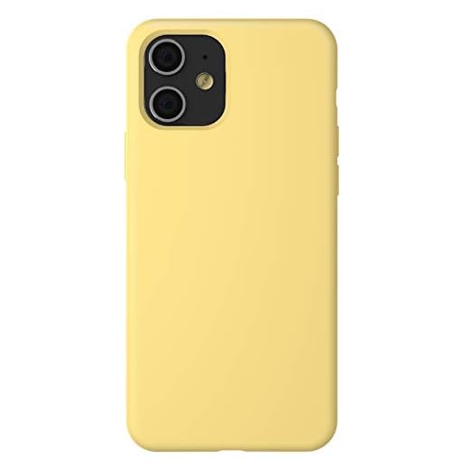 ZhinkArts Silikon mobiltelefonfodral kompatibel med Apple iPhone 11-6,1 tum display – silikonskal skyddsfodral med mikrofiber foder – fodral i gult