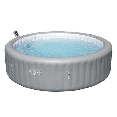 Bestway Lay-Z-Spa Hawaii AirJet Whirlpool Ø236 x 71 cm – Aufblasbarer Outdoor Jacuzzi für 8 Personen, 190 AirJet Düsen, EnergySense Dämmung, App-Steuerung, Heizung 40 °C, Frostwächter, TriTech PVC