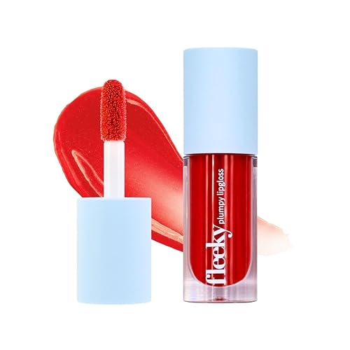 fleeky Lipgloss - Volume Lip Plumper für voller wirkende Lippen - Feuchtigkeitsspendende Lippenpflege mit glanzvollem Finish - Rose Nude, Toffee Brown, Cherry Red (Cherry Red)