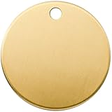ABBECIAO 1.25' Brass Tag for Metal Stamping, Circle Brass Blanks Finished 14ga. with for Jewelry Making and Crafts (10 Pack)