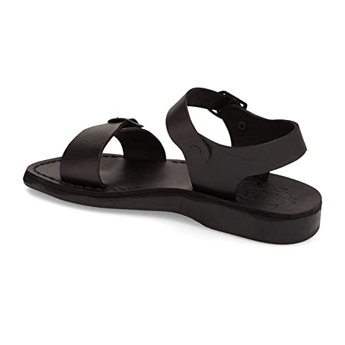 The Original - Leather Adjustable Strap Sandal - Black #TOP13