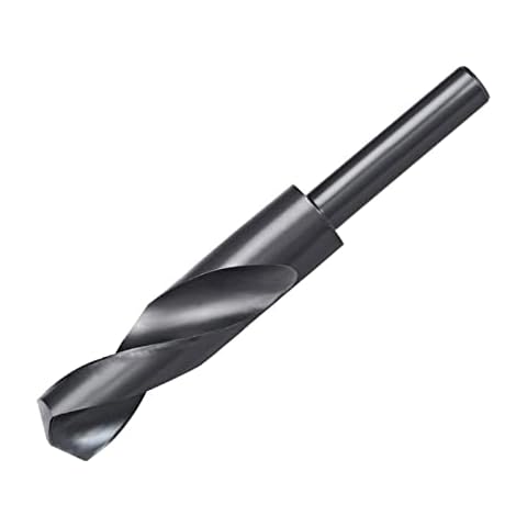 TA-VIGOR 22mm Reduced Shank Drill Bit HSS 6542 Black Oxide with 1/2 Inch Straight Shank- Perfect for Drilling Steel,Copper,Aluminum Alloy Cover