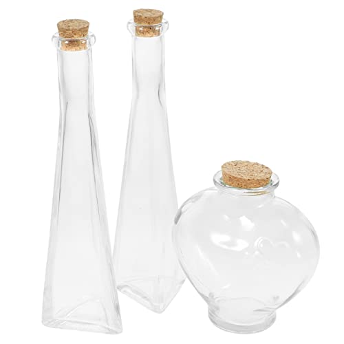 Garneck Unity Sand Ceremony Kit - 3pcs Handmade Decorative Vase Set including Cork Lids - Sand Wedding Decorative Glass Jars