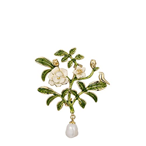 Broche de costume gardénia botanique au fini d'exception pour robe