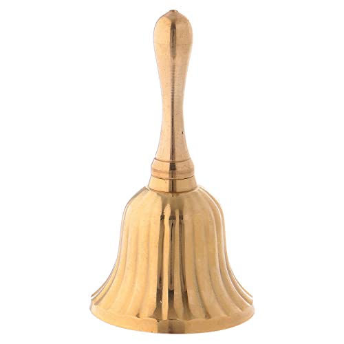 Holyart Campanello liturgico in ottone dorato 9 cm