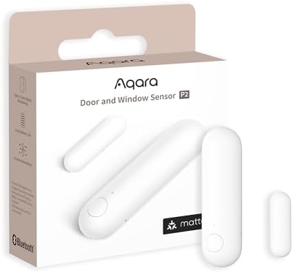 Aqara Door and Window Sensor P2 (Matter), Smart Home Security Sensor with Real-Time Alerts, Works with HomeKit, Alexa, and Google Assistant, requires Thread Border Router
