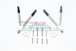 GPM for Traxxas Slash 4x4 Low-CG Version Upgrade Parts Aluminum Front Tie Rods with Stabilizer for C Hub - 11Pc Set Silver