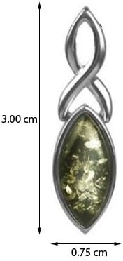 Ian and Valeri Co. Darck Green Amber Sterling Silver Celtic Pendant - Image 3