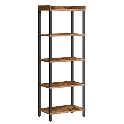 Hoobro5tierstorageladdershelfindustrialstyledisplayracksquarebookshelfwoodencornershelfeasytoinstallforlivingroomstudyroomandentrancerusticbrownandblackbf48cj01 Urban Country Home Decor Hoobro 5 tier storage ladder shelf industrial style display rack square bookshelf wooden corner shelf easy to install for living room study room and entrance rustic brown and black bf48cj01 urban country home decor