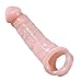 Penis Condom Extender with Cock Ring, James Love Soft Penis Enlarger Sleeve Sexual Delay Ejaculation Erection Enhancing Improve Endurance Bigger Harder Longer Stronger Penis Sex Toy for Men