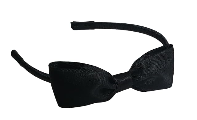 Handmade Black Color Simple Bow Hairband for Girls/Women SBH Pattern2 (Pack of 1)-image-13