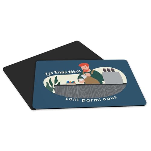 Set de table Barista dessous caoutchouc bleu lot de 4 rectangulaire