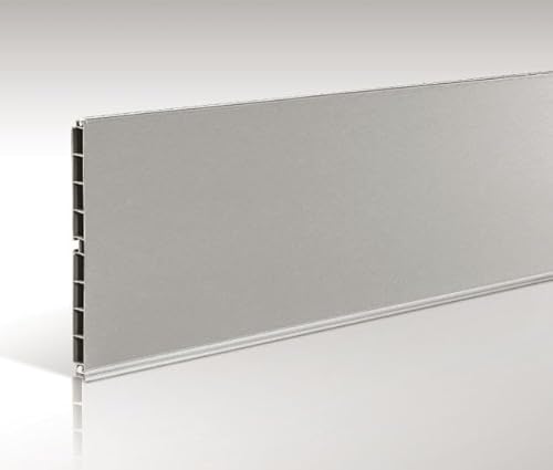 AERREGI ZOCCOLO INOX PER CUCINA BATTISCOPA ALTEZZA 10, 12 E 15 CENTIMETRI | ZOCCOLO IN PVC COLORE INOX LUNGHEZZA 200cm | PRODOTTO MADE IN ITALY DI ALTA QUALITA' (1, Inox, H120 mm)