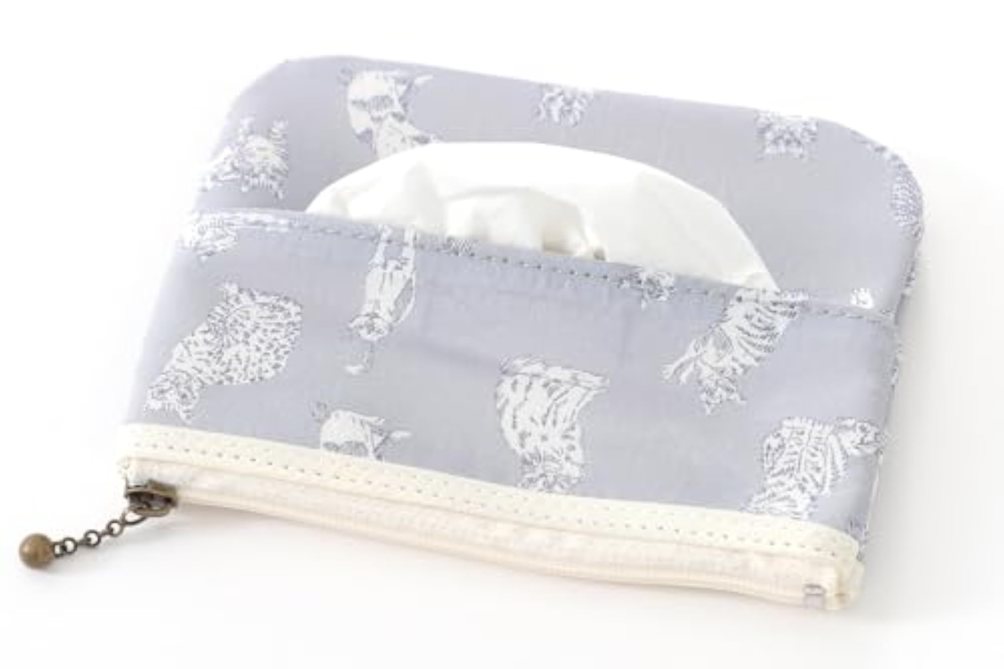 Floret London Tissue Pouch with Liberty Print, Light Gray