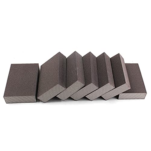 Jersvimc 180 Grit Fine Sanding Block - 12Pcs, Wet Dry Sanding Sponge Foam Sandpaper Block Washable & Reusable Sandpaper Sponge for Drywall Wood Plastic Metal Furniture