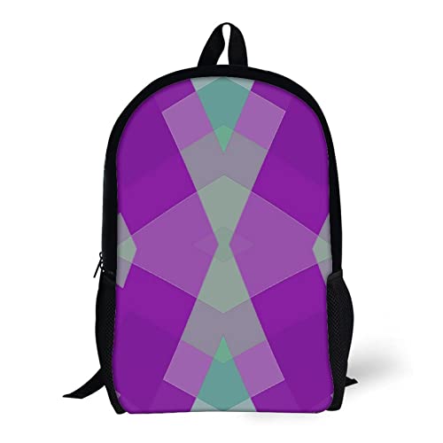 Sac à dos d'école imprimé 3D géométrique original de 17" - 5