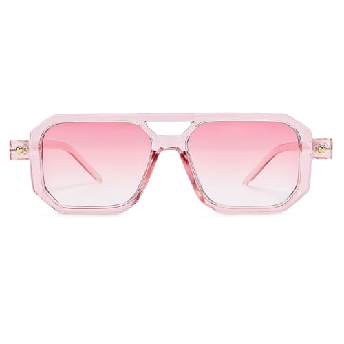 NIDOVIX Vintage Square 70s Aviator Sunglasses for Women Men Retro Classic Flat Aviator Frame Sun Glasses UV Protection2