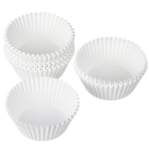 LALADEFIEE 100Pcs Pure White Baking Cupcake Liners Paper Cups High Temperature Resistant Muffin Wrappers for Kitchen Dessert Cakes and Cupcakes