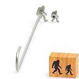PKPKAUT 2Pcs Mini 0.8' & 1.1' Branding Irons, Bigfoot Sasquatch Custom Wood Branding Iron Personalized for Wood Working, Leather Hats, Cowhide, BBQ & Bread Logo, Steak Branding Iron for Food (025#)