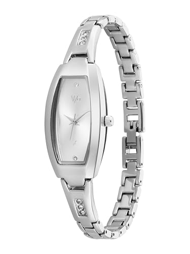 Image of Fastrack Vyb Manifester with Quartz Analog Silver Dial Steel Stainless Steel Strap Watch for Girls - FV60113SM01W