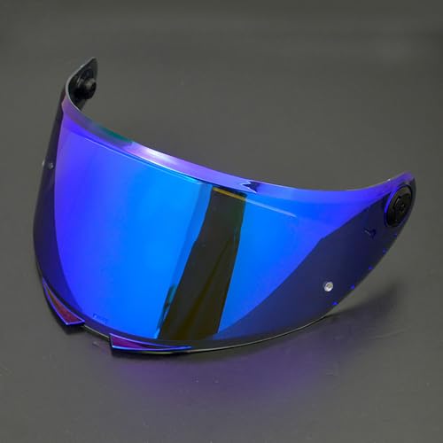 POIBNZ Visera de Casco para MT Thunder 4 SV, Lentes de Parabrisas para Casco Protector Facial para Casco, Parabrisas de Lente de Casco Piezas de Repuesto,B Blue-Plated