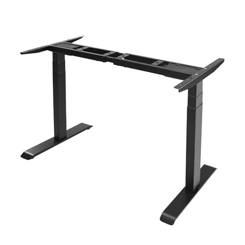 Image of Fromann Dual Motor Electric Standing Desk Frame 3 Tier Legs Height Adjustable Handset with USB A+ C Ports Sit Stand up Desk Base for Home and Office (Black)