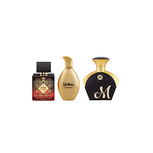 Ajmal Amber Magic EDP 100ml Woody perfume for Men & Maryaj GOLDIE EDP 100 ML & M FOR HER EAU DE Perfume 90 ML - Image 2