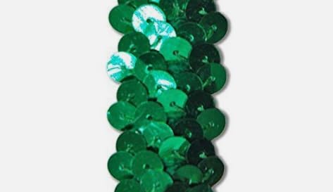 Generic 1 Pcs Green 7/8 Inch 2 Row Stretch Sequin Trim for Decorative 12 Yards - Rk8