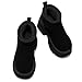 TEMOFON Womens Snow Mini Boots: Genuine Suede Leather Heights Platform Ankle Boots - Winter Warm Fur Lined Anti-Slip Fashion Booties Black Size 7.5