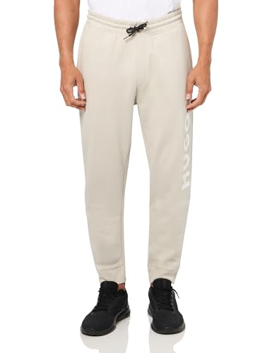 HUGO Men's Big Logo Cotton Sweatpants Casual Pants, Coconut Grey, XXL