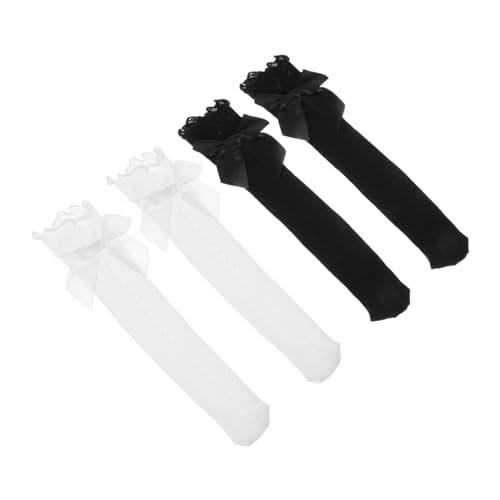 Milisten 4pairs Decorative Girls Stockings Lace Socks Decor Socks Boys and Girls Long Outdoor